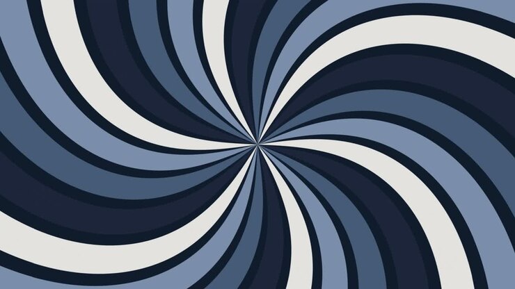 Curve blue and white radial lines spin around the center of a 4K background.