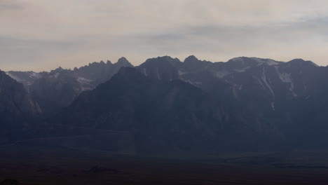 majestic mountain range at dusk