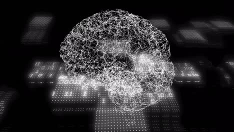 animation of data processing over human brain