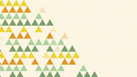 abstract geometric triangle pattern in retro style. loop animation. yellow background with empty space for text.