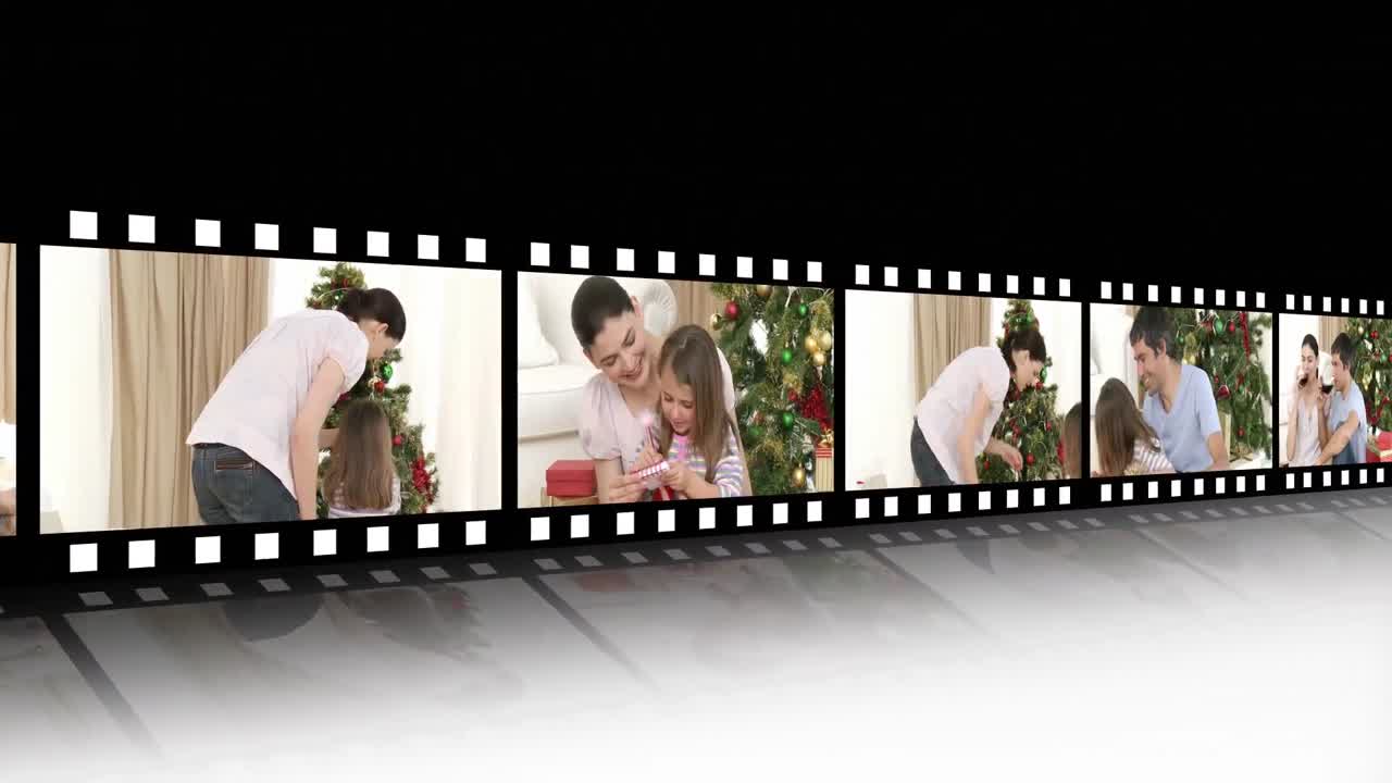 크리스마스 시간 에 즐거운 가족