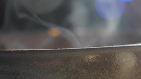 hot pan with steam