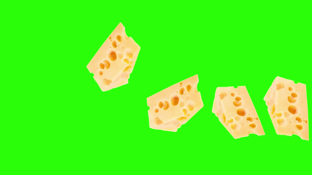 las rebanadas de queso animación elemento de fuente gráfica, clave de croma