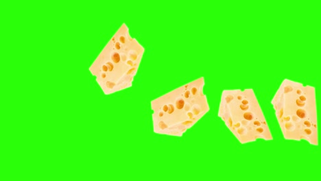 las rebanadas de queso animación elemento de fuente gráfica, clave de croma