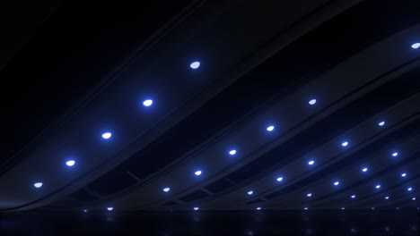 abstract futuristic interior with blue lights