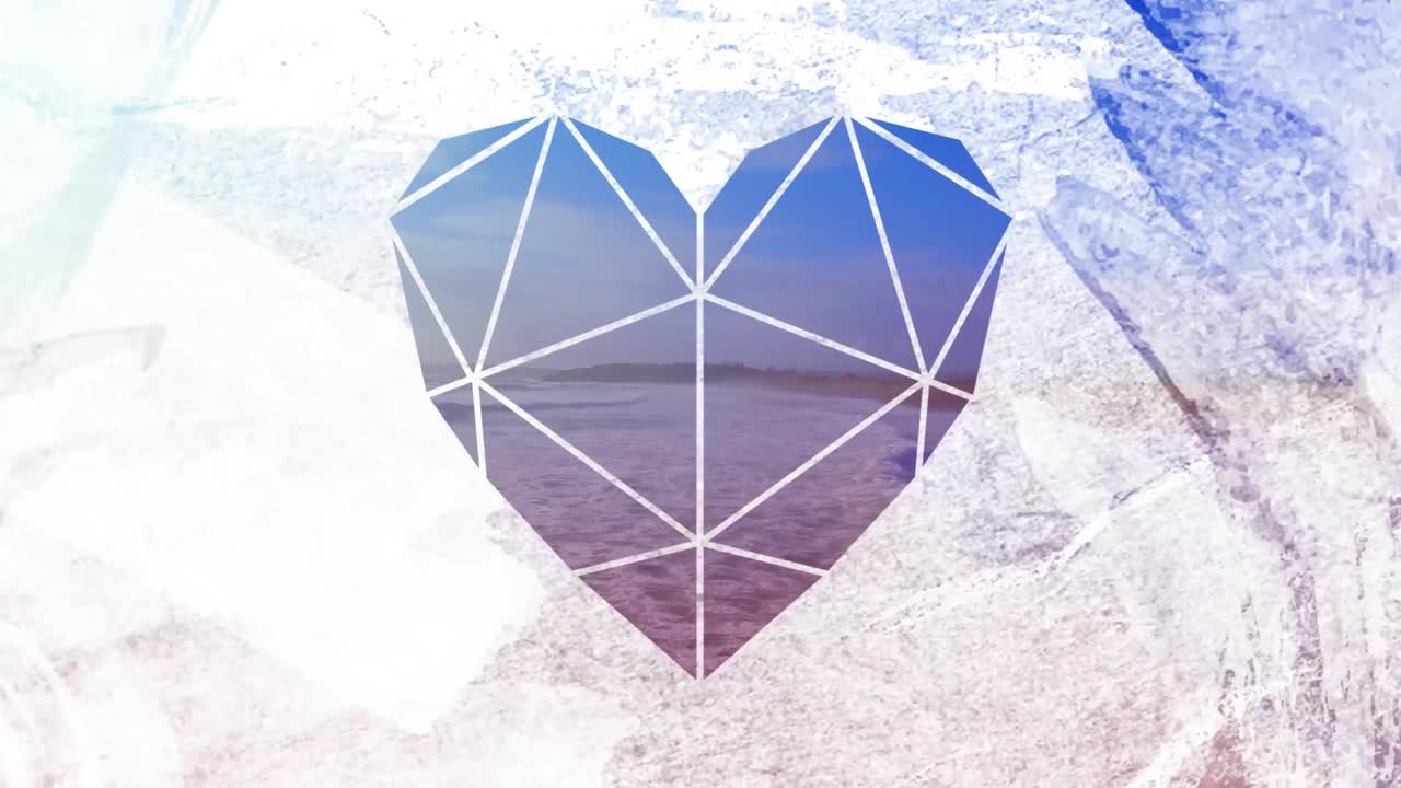 Shallow sea through heart shaped foreground