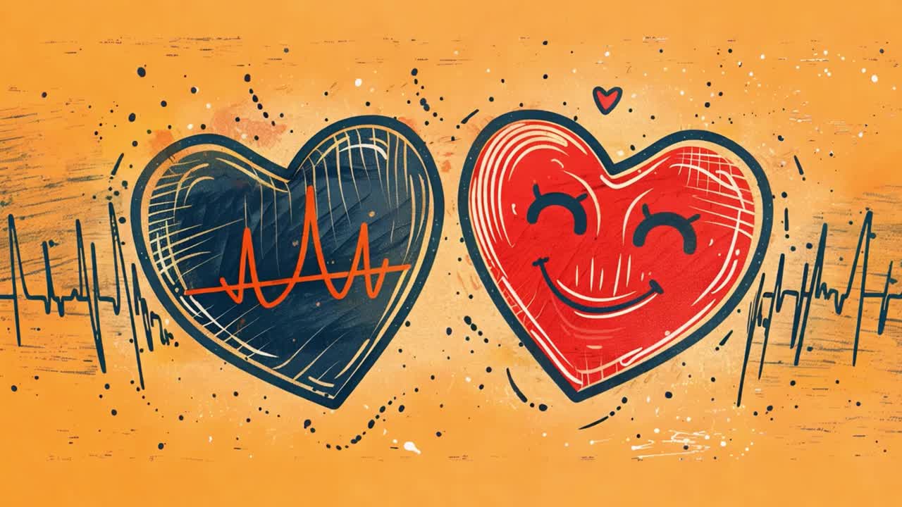 Two hearts illustration