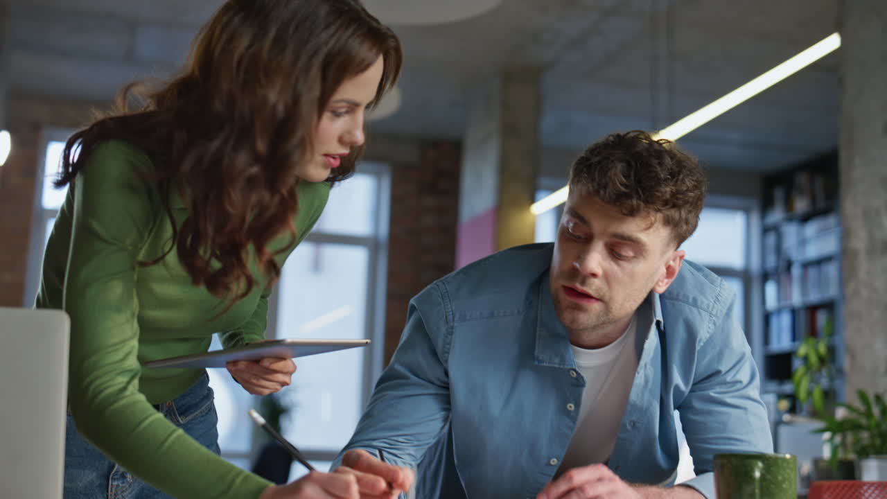 Builders hands drawing blueprint building at office closeup. Architects working