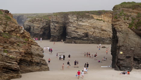 rocky beach with people