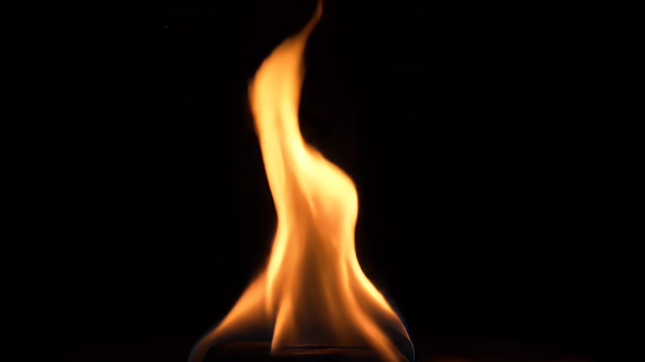 Single Flame Burning Against a Dark Background