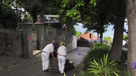 street scene in a garden with people