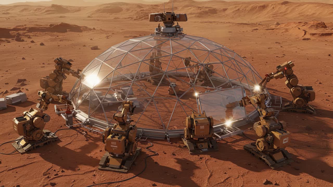Exploring the Future of Martian Colonization: Robotic Systems and Advanced Habitats in a Martian Environment Under Development