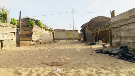 established of rural remote west africa fisherman village moree ghana