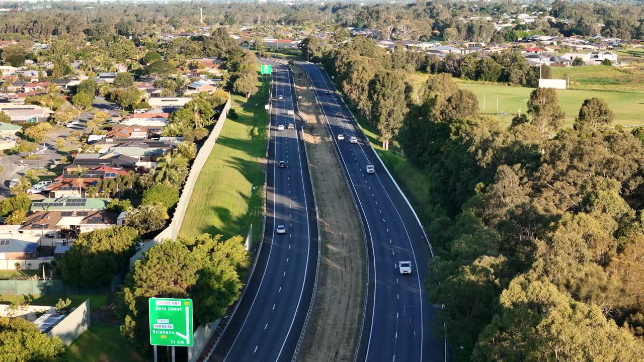 Heading east on the Logan Tollway towards the M1 in Qld in Australia