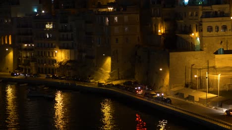 Malta,-Vom-Kreuzfahrtschiff-Wegsegeln---Nacht