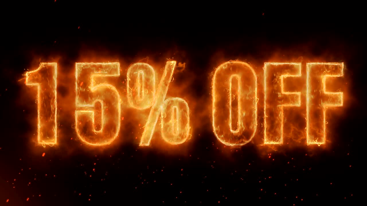15% OFF Word Hot Burning on Realistic Fire Flames Sparks And Smoke continuous seamlessly loop Animation