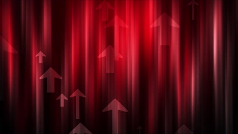 red abstract glowing background with arrows moving up. looped animation.