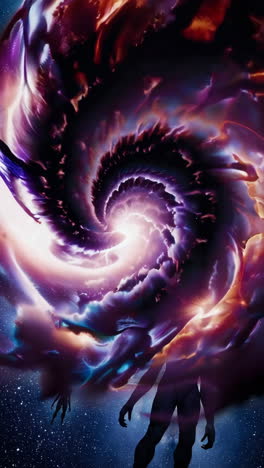 cosmic vortex with human figures