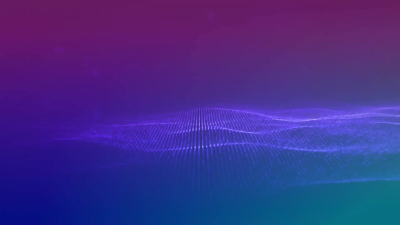 Animation of purple shapes and spots on blue background