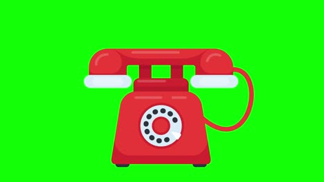 animation of ringing old fashioned red telephone.