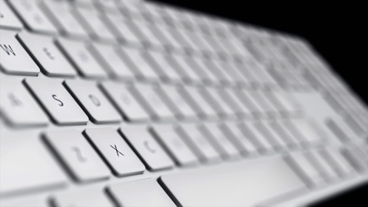primer plano de un teclado de computadora blanco