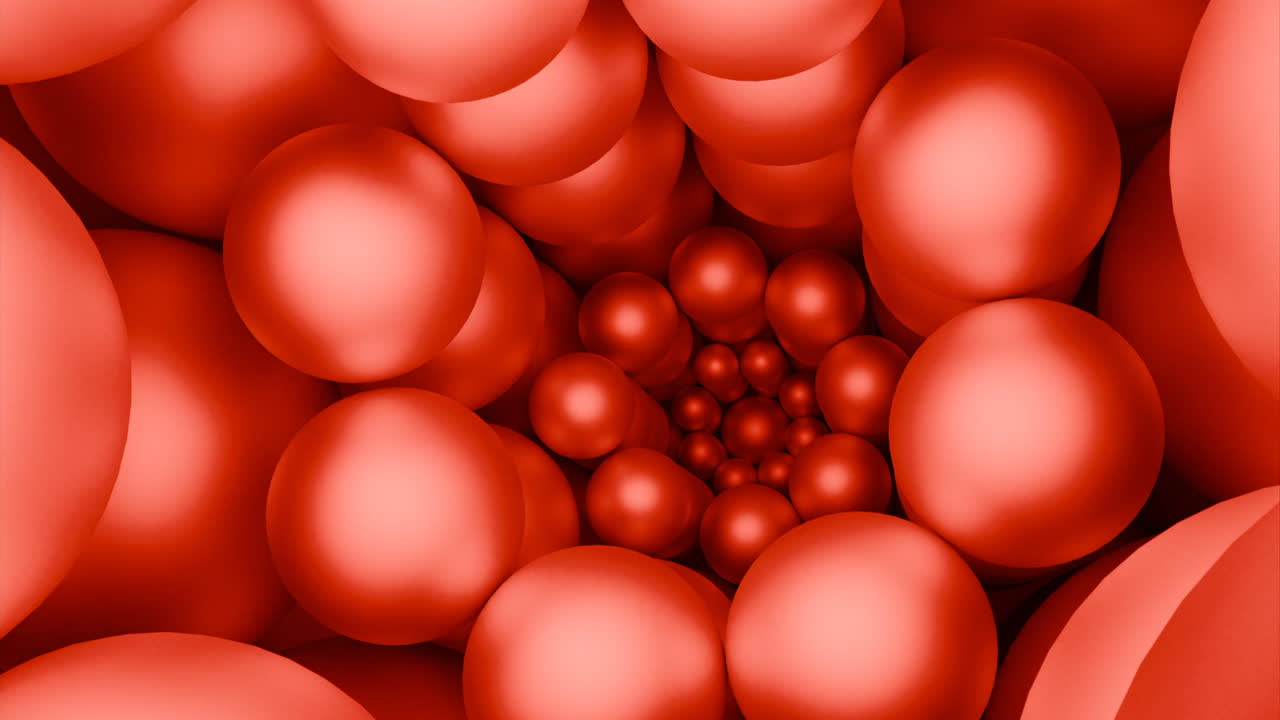 Abstract Red Sphere Tunnel