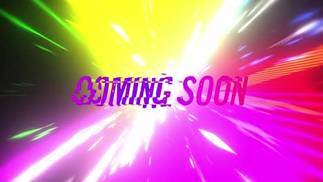 Animation-of-coming-soon-text-on-multi-coloured-background