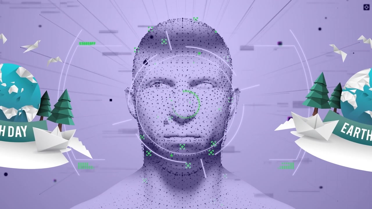 Animation of scan scoping over human head model