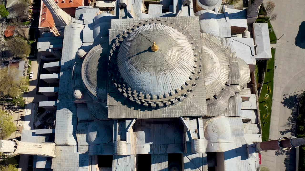 이스탄불에서 드론으로 촬영된 하기아 소피아 공중 사진.