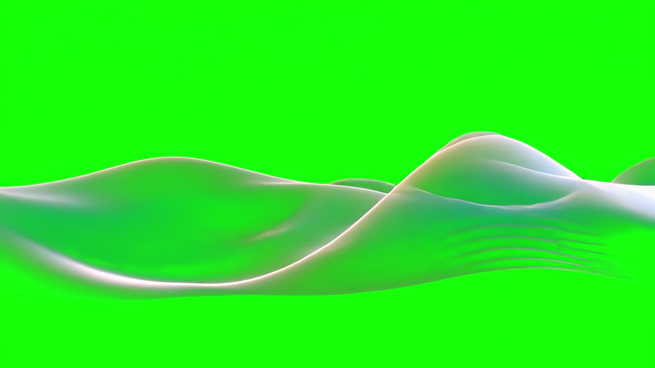 Digital waves animation, transparent 4K video, green screen