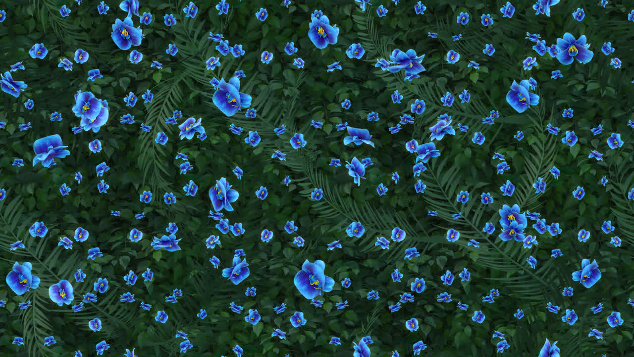 flor de orquídea azul de bucle azulejos de fondo cayendo