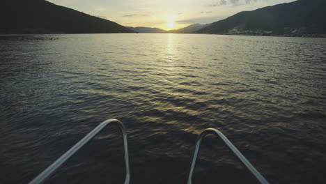 sunset over the sea from a boat deck