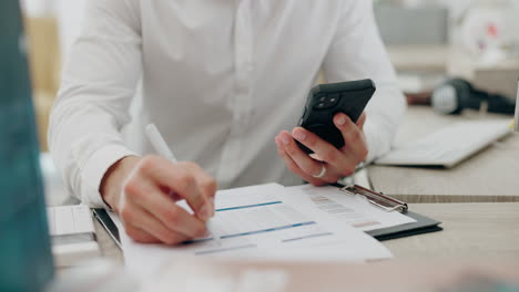 Buchhaltung,-Personenhände-Und-Dokument-Mit-Telefon