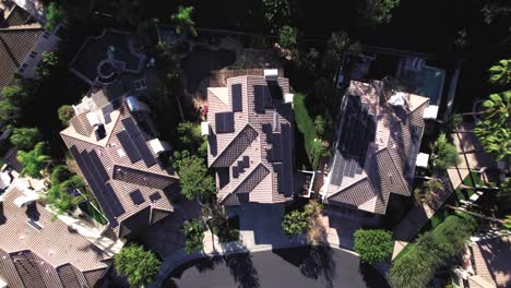 birdseye aerial pull out over the calabasas neighborhood in california america