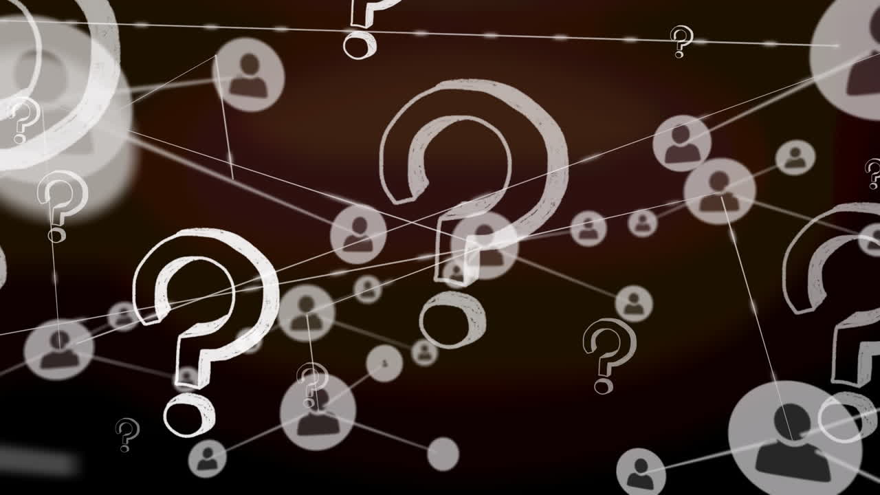 Animation of network of connections over peculiars on brown background