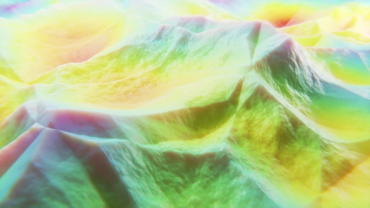 3D rendering of purple fluid wave pattern rendered in seamless loop