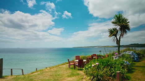 panoramic view of the cornish seaside in the united kingdom