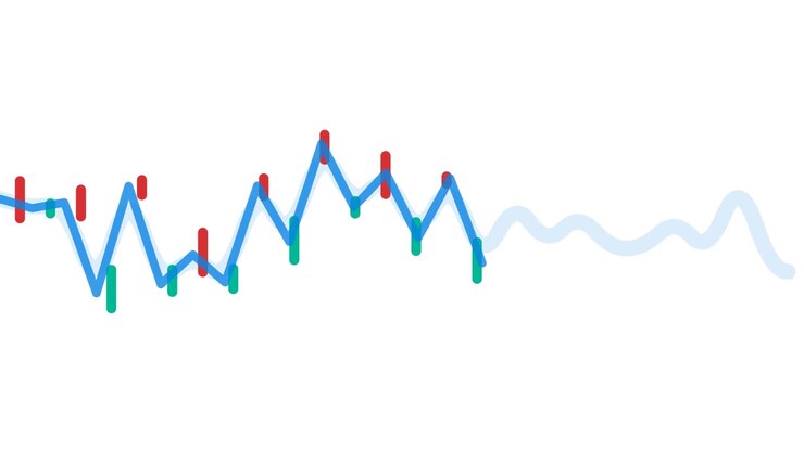 Animated Stock Market Candlestick Chart Drawing on White Background