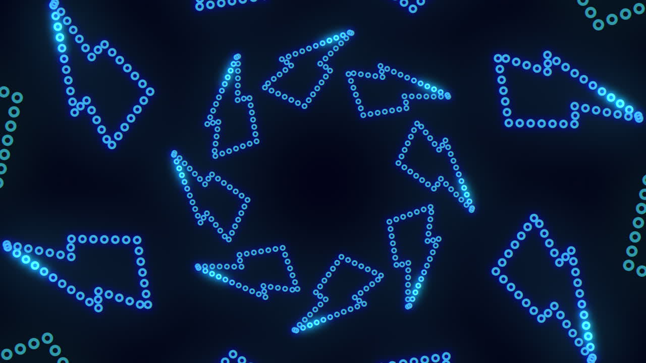 hipnotizante patrón circular azul y blanco con puntos y flechas