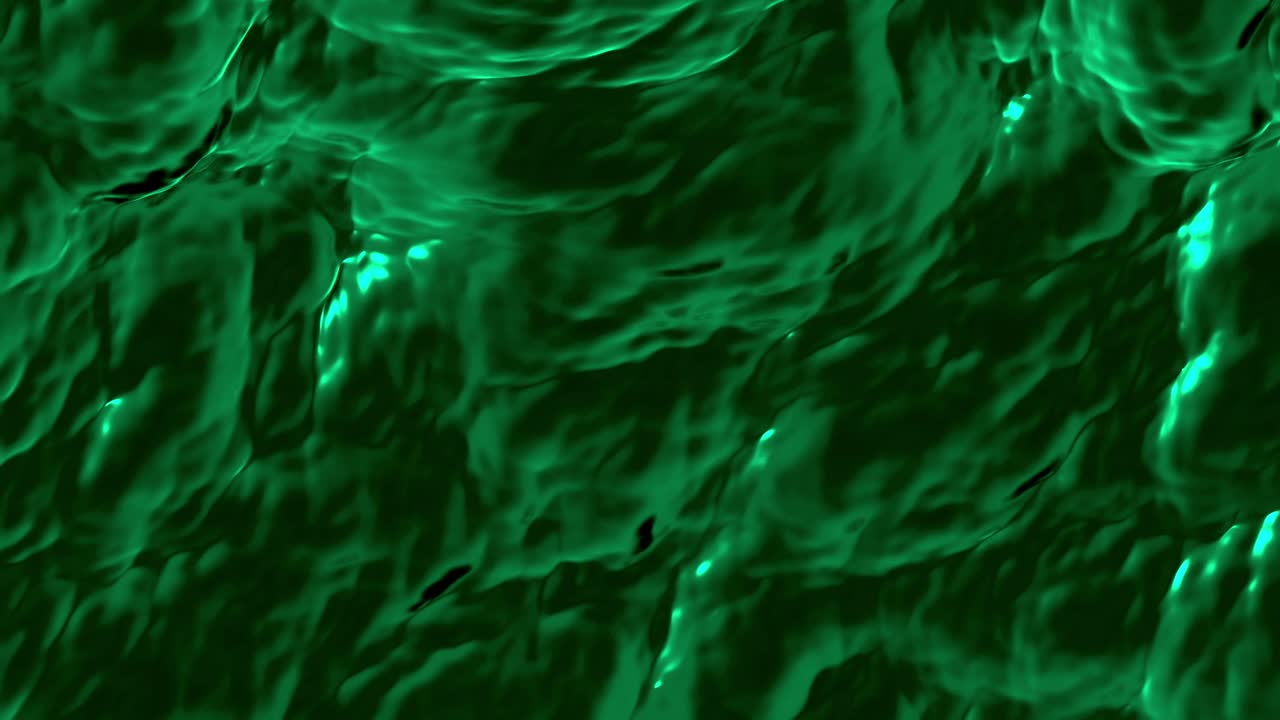 A dark green liquid surface ripples and flows. A seamless loop perfect for abstract, fantasy, or science fiction backgrounds representing toxic water or magic