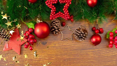 animación de estrellas caídas sobre la decoración de navidad
