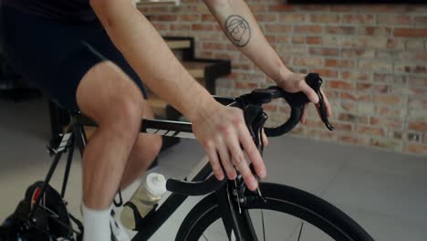 man cycling indoor