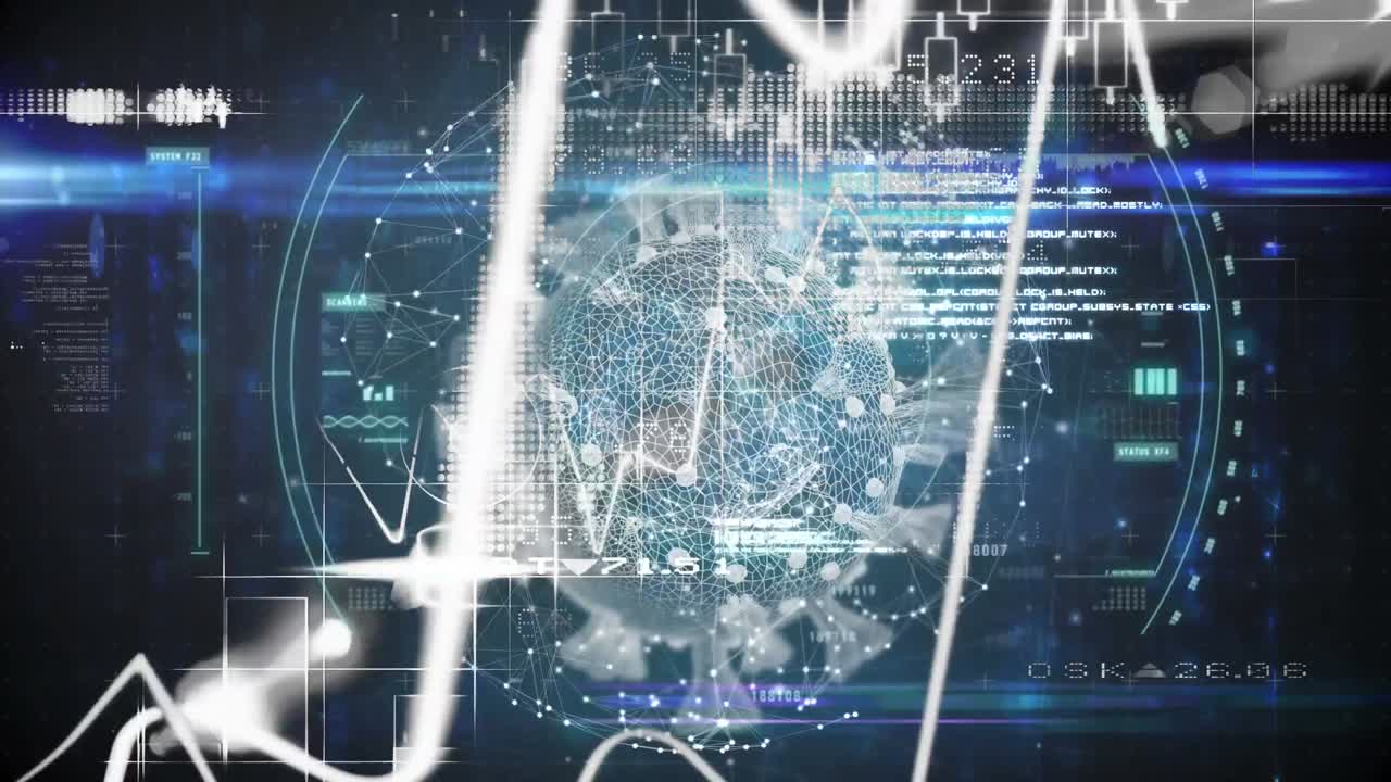 통계 및 데이터 처리에 대한 코로나 19 세포의 애니메이션