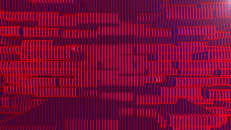 Animated multicolored background of round particles
