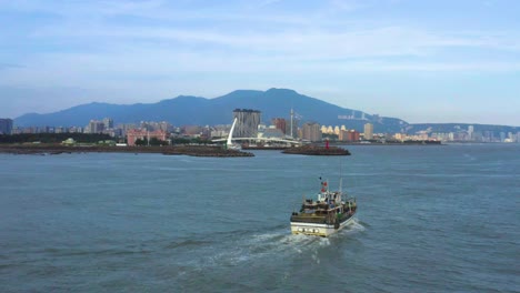 fishing boat drone shot taiwan 01