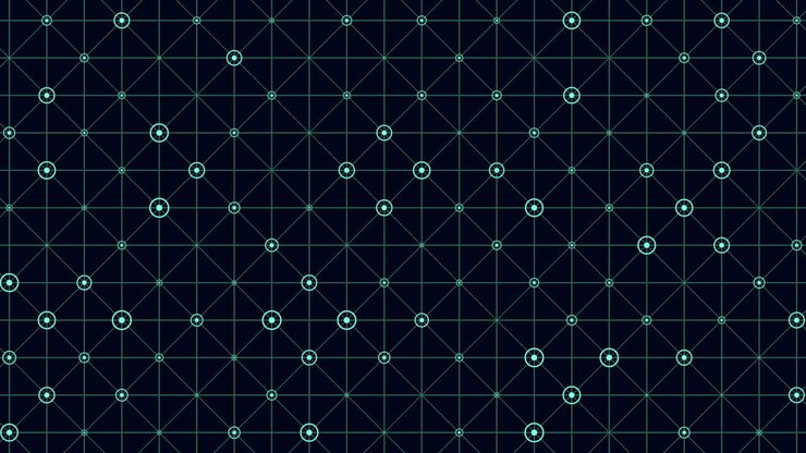 Abstract technology background showing a geometric grid with glowing nodes and connecting lines, ideal for data, cybersecurity, blockchain, AI, and communication themes