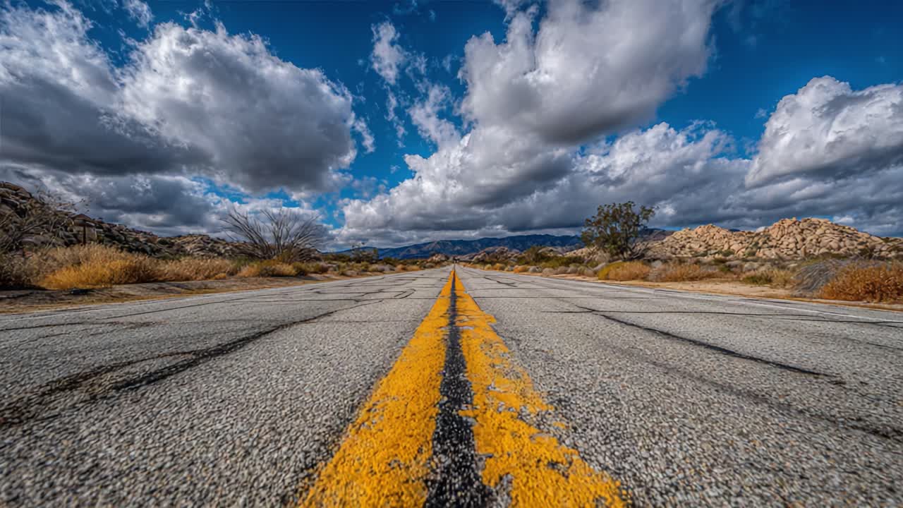 A Serene Open Road Under Dramatic Cloudy Skies: Capturing the Essence of Solitude and Adventure on a Remote Landscape
