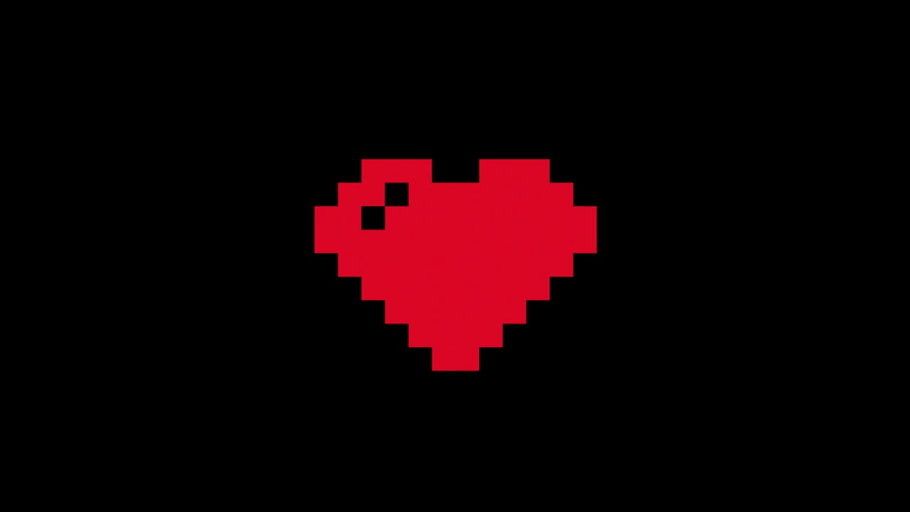 pixel dibujado corazón fallo dibujos animados hechos a mano animación bucle sin costuras fondo de pantalla lcd.