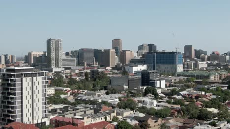 elevated city view of adelaide in south australia - drone shot