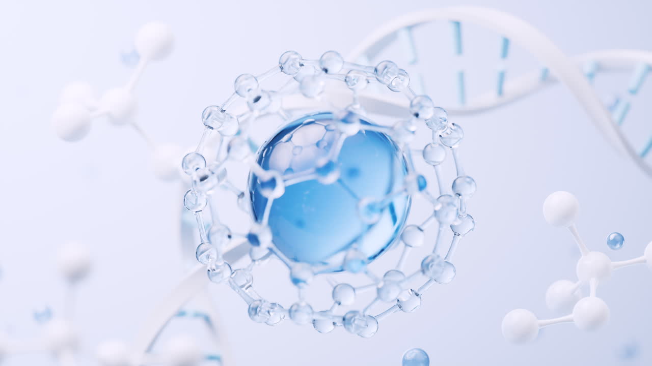 생물학 개념의 배경과 함께 분자, 3d 렌더링